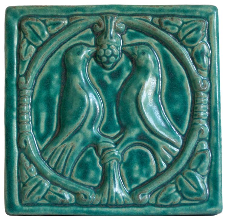 Pewabic Lovebirds tile