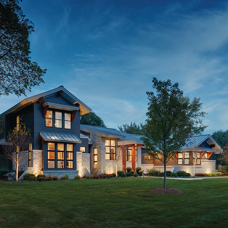 Detroit Design Awards 2022: Exterior Use Of Stone Tile Concrete, 1st Place Entry 3773159 - Joseph Philip Craig Custom Homes with Brian Neeper Architecture - Photography James Haefner